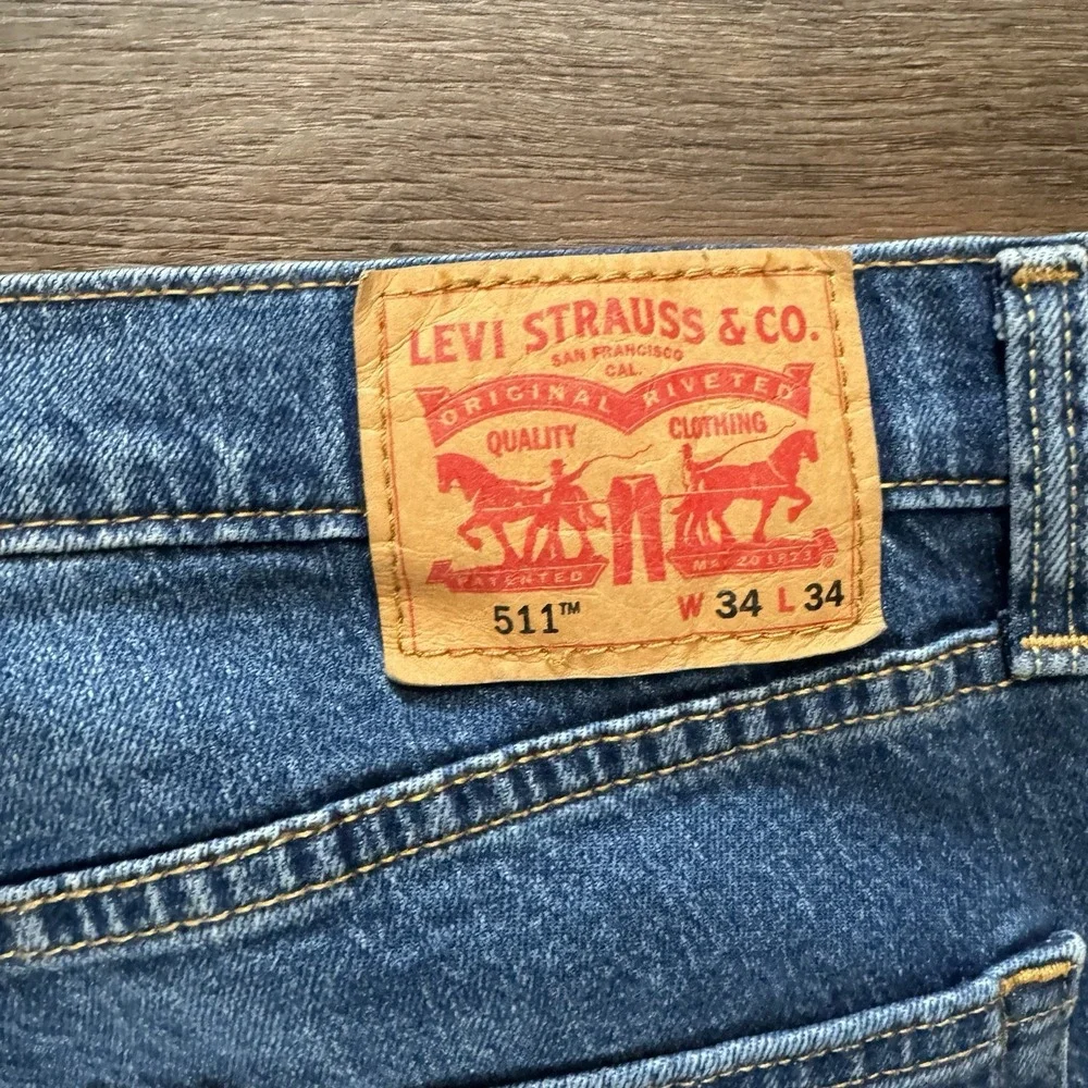 Levi's 511 Slim Fit Blue Denim Jeans Dark Medium Wash Men's‎ Sz 34x34 NWT